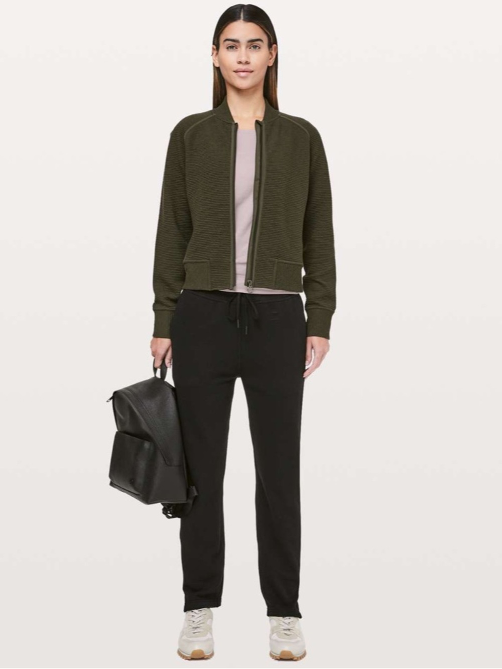 Lululemon On Repeat Bomber Dark Olive Green size 8 - Picture 3 of 16